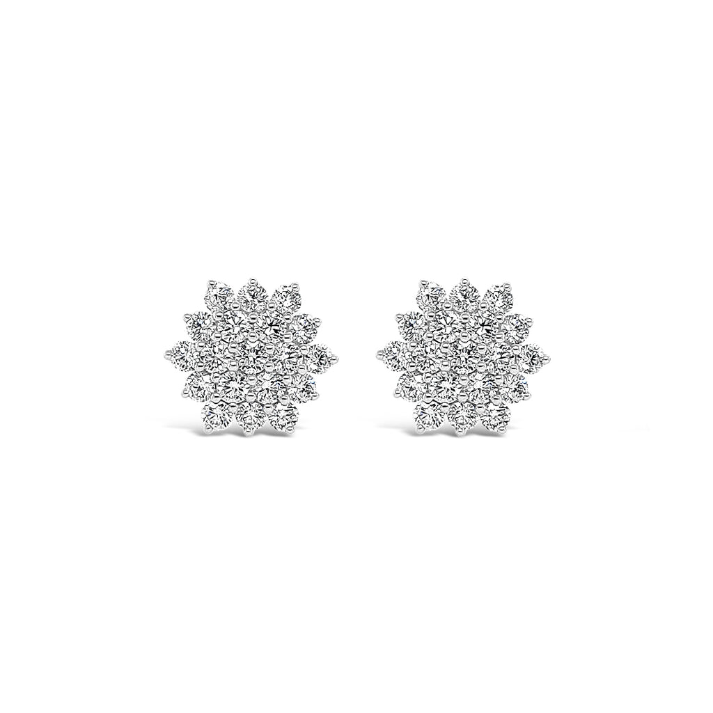 Aros girasoles de diamantes.
