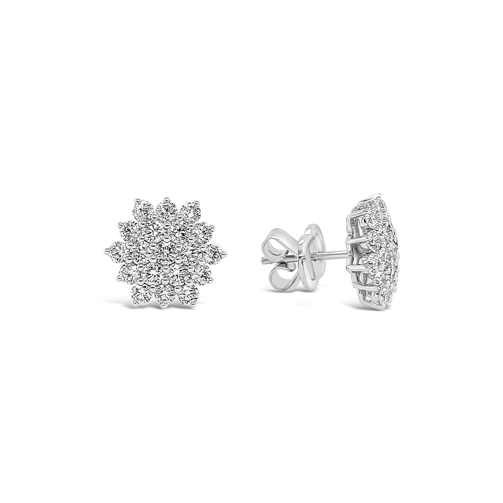 Aros girasoles de diamantes.