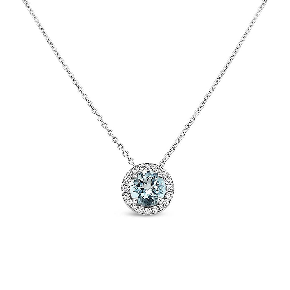 Collar agua marina y diamantes.